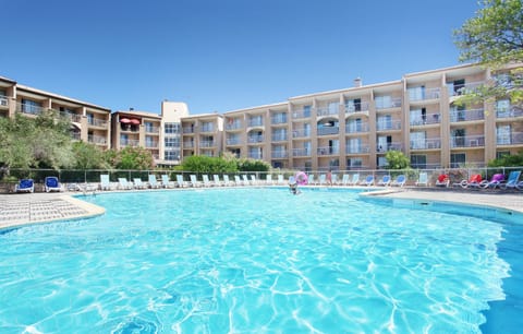 Take in gorgeous views while lounging around the on-site outdoor pool.