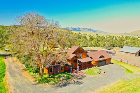 Aerial View of House and Barn