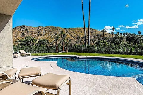Sparkling pool and panoramic mountain views