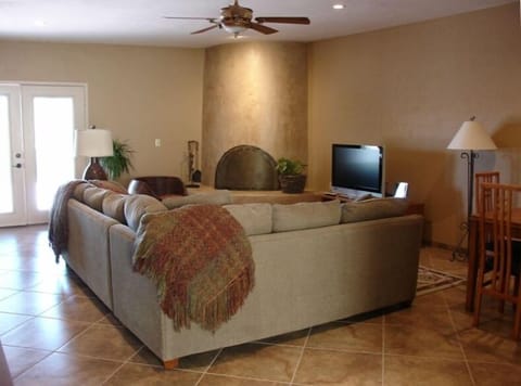 Large open great room with city views