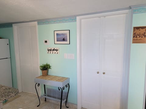 Downstairs can work like a bedroom, doors close for additional privacy.