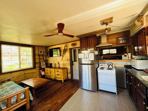 Open floor concept. Full kitchen and living room.