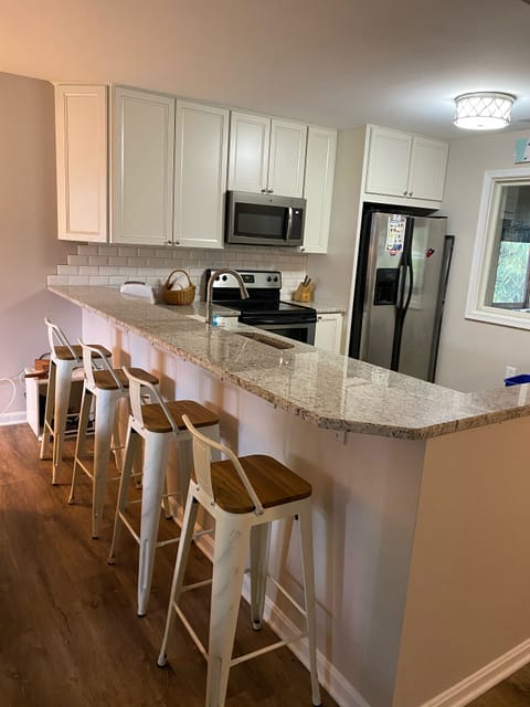 Updated kitchen with counter seating