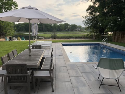 Heated pool w/creek front views