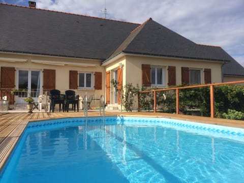 Pool heated with decking.