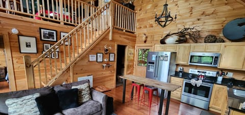 Indoors, Furniture, Living Room, House, Staircase