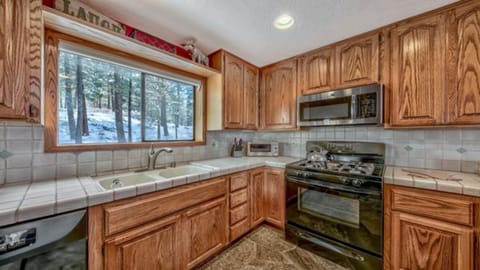 Indoors, Kitchen, Hardwood, Stained Wood, Microwave