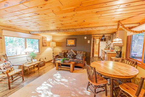 Fish Cabin eating area and living room