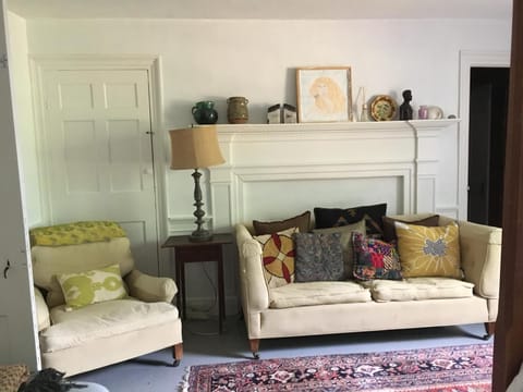 BR 2: antique settee and slipper chair