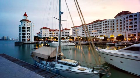 The marina at dusk.