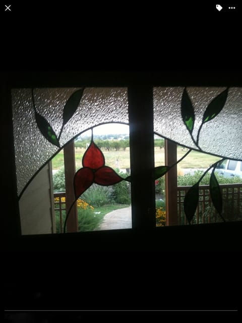 Stained glass features throughout the house.