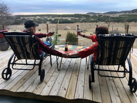 Relax with glass of wine and enjoy our views
