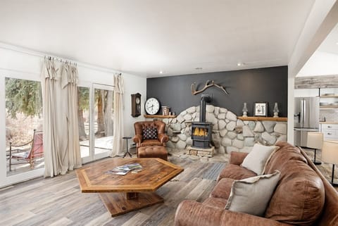 Enjoy a warm fire on cold nights while watching the sun set on Mount Sopris