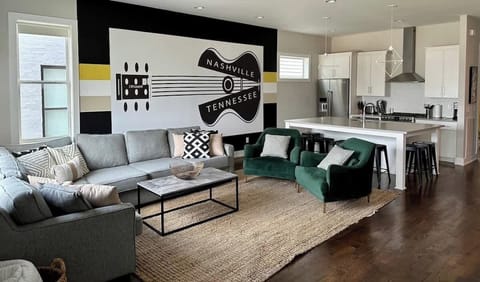 The living room is open to the kitchen so that there is plenty of room for everyone