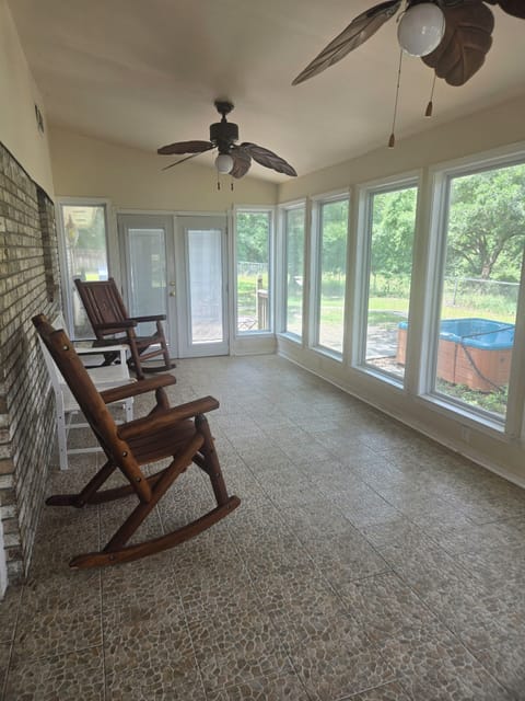 Sunny solarium overlooking the yars