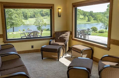 Beautiful view of Lake from a Conversation Nook on Main Level 