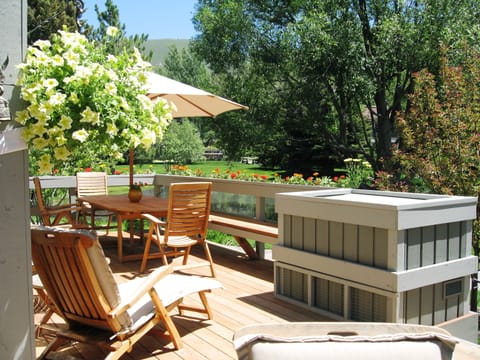 Welcome to your own private deck overlooking the pond