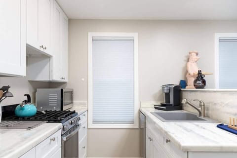 Fully equipped kitchen - spices, coffee, oil/vinegar provided