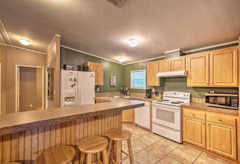 The living room flows into the kitchen area.