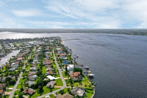Very close to the open water, open canal