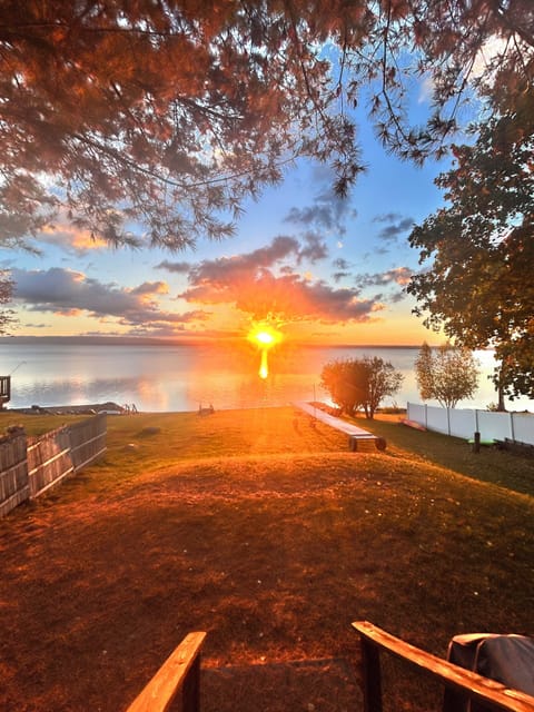 Sunrise picture taken from the lakeside deck