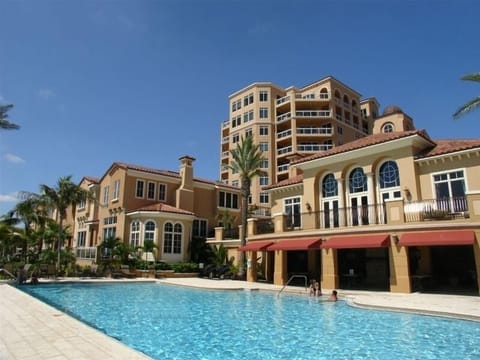 Swimming Pool and Enclosed Entertaining Area with TV & Fireplace