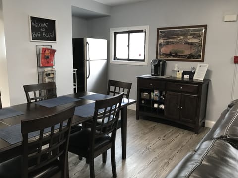 Coffee/wine bar and extra beverage fridge in great room 