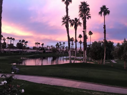 Sunset on the fairway patio 