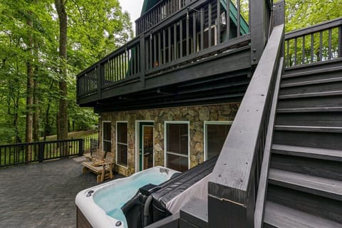 Lower Deck with Hot Tub and Lots of Seating