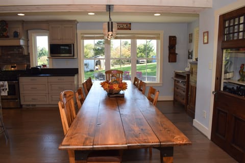 Large dining table seats 10.