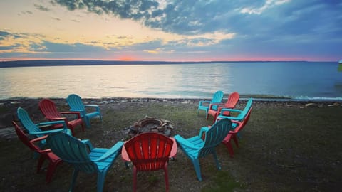 There is no bad time of day to enjoy the 100’ of beach, but sunset is best. 