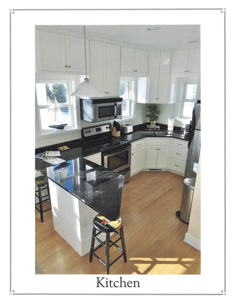 Kitchen with Fridge, Glass-top Stove, Dishwasher & Microwave