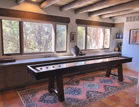New 12' shuffleboard table in living room alcove