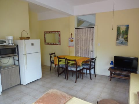 Large LR/DR/kitchenette. Seats 4 for dining.
