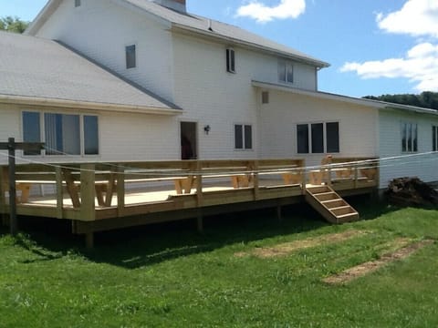 Back Deck 40 foot x 16 foot in Summertime