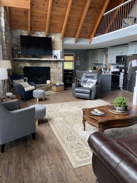 Gas fireplace and TV