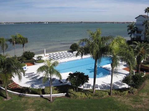 View from lanai. Gorgeous pool and Boca Ciega Bay