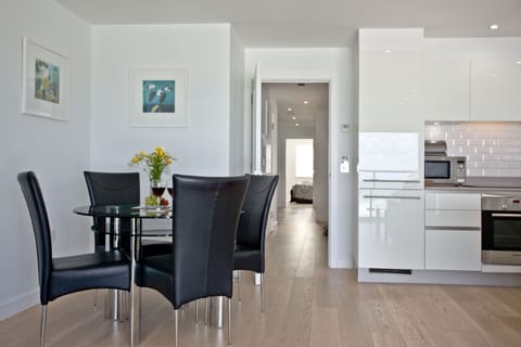 Open plan kitchen and dining area