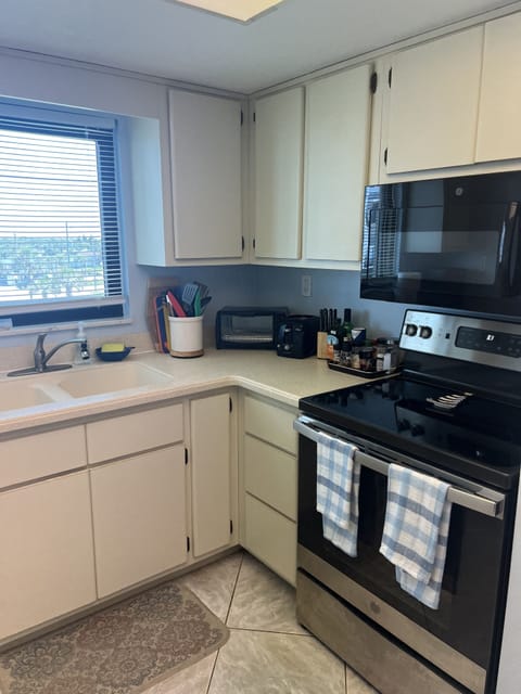 kitchen with toaster and toaster oven