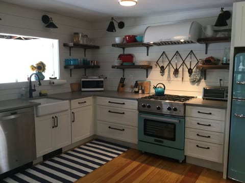 kitchen with lake views