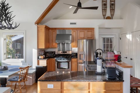 Updated kitchen with modern amenities