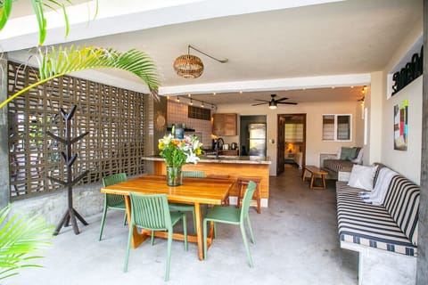 Open air dining/living and kitchen area