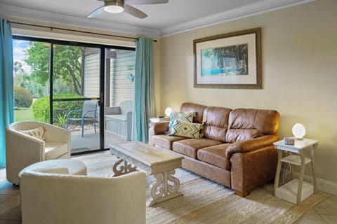 Living Room with back patio