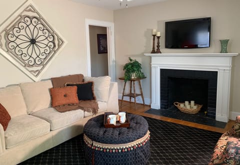 TV with youtube tv in living room