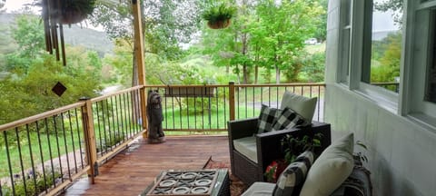 front porch with waterviews of the east branch of the Delaware River. 