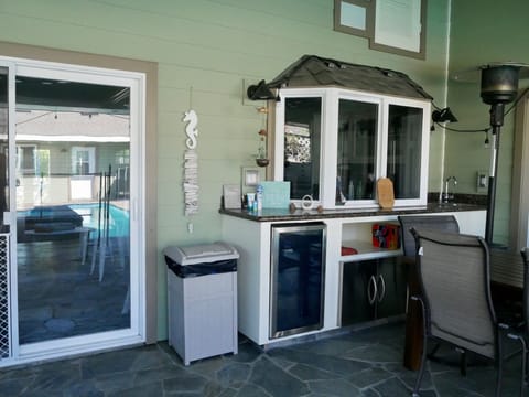 Propane heater for cooler nights so outdoor space is always usable