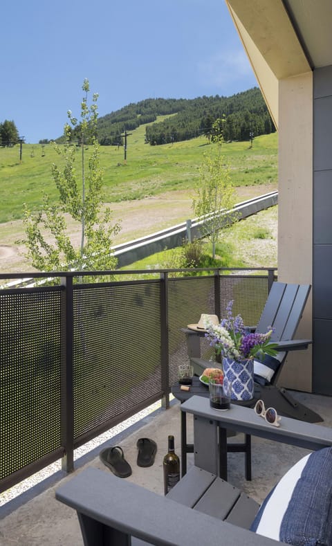 Patio off Primary suite - faces east / Snow King to the South