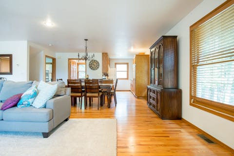 The china cabinet includes games for adults, and books for adults and kids