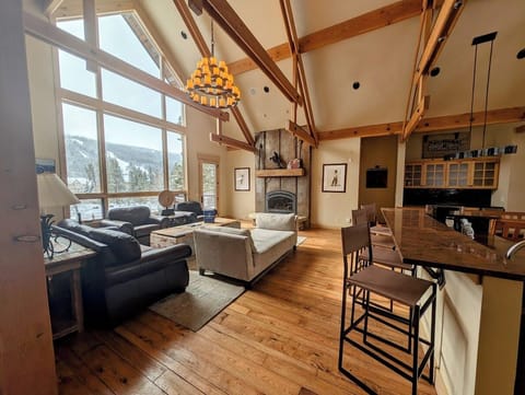 Open layout with views of Keystone Ski Hill #winter