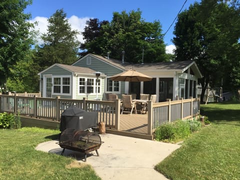 View of deck and screened porch